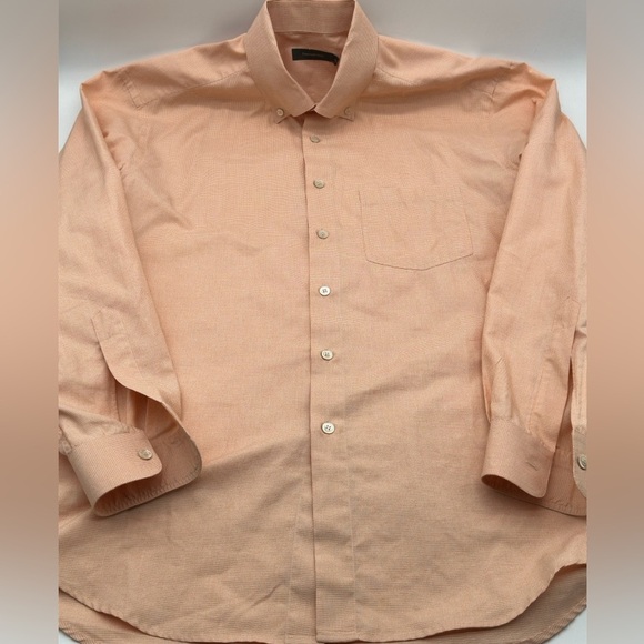 Ermenegildo Zegna Men's Orange Plaid Dress Shirt Button Up Shirt Size XXL